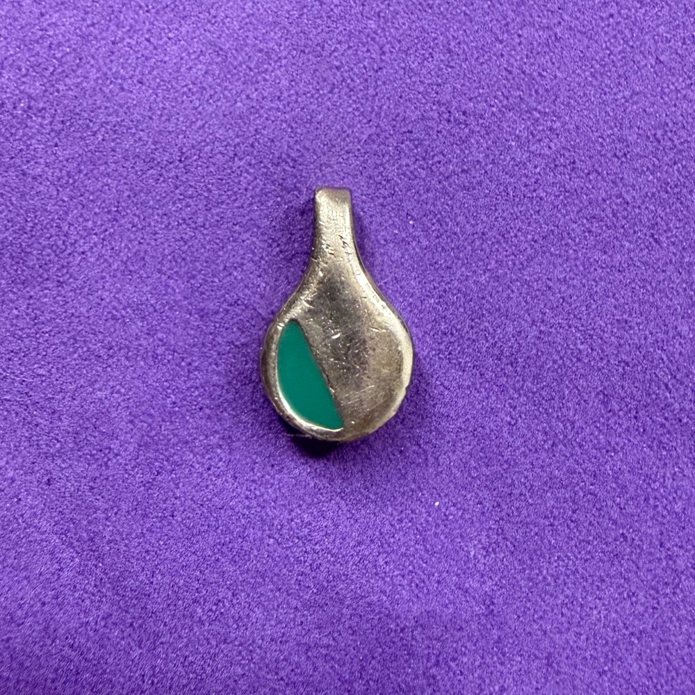 VTG Silver and Green Pendant